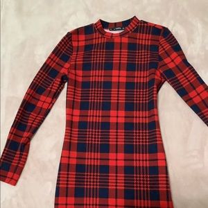 Red and blue dress